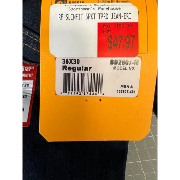 Carhartt Men's 5-Pocket Tapered Slim Fit Jeans 36x30 Dark Denim NEW NWT~~ - Picture 4 of 8